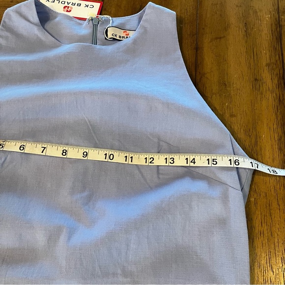 NWT CK Bradley Light Blue Sleeveless Dress, Me, Ruffle Print Hem GirlCore - Picture 8 of 9